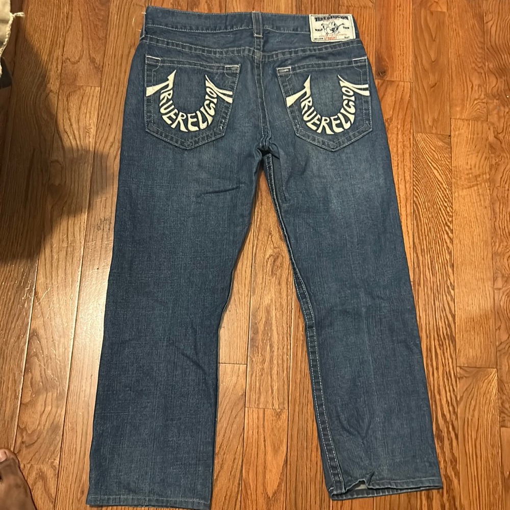 True Religion Jeans, Men’s size 34 True religion embroidered pockets